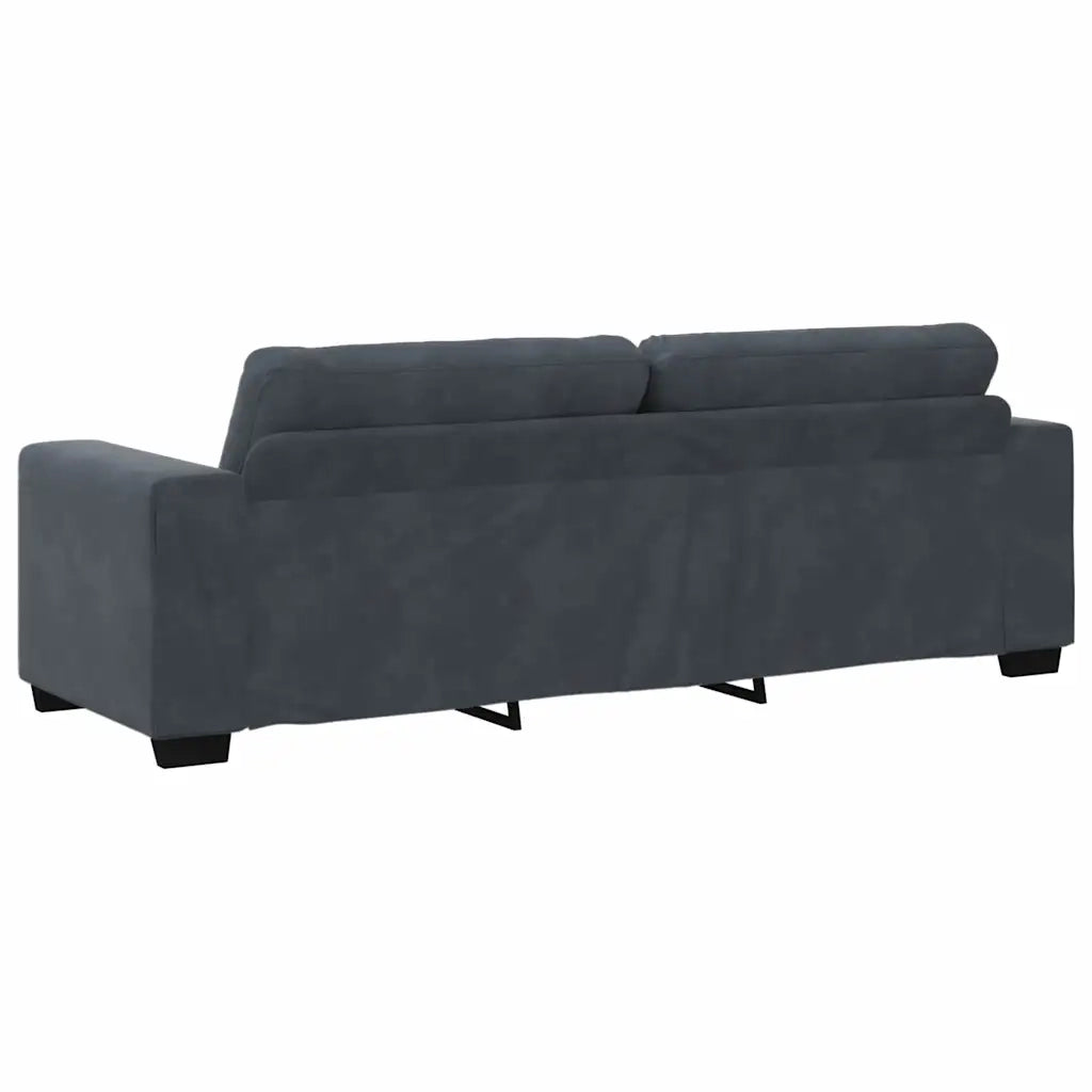 Set divano a 2 pz con Cuscini in Velluto Grigio Scuro 3324722