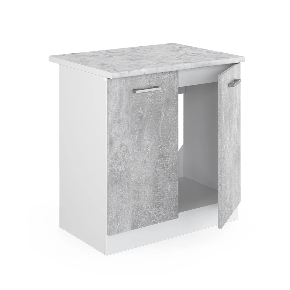 Vicco Base per lavello Calcestruzzo 80 cm con ante, con piano di lavoro