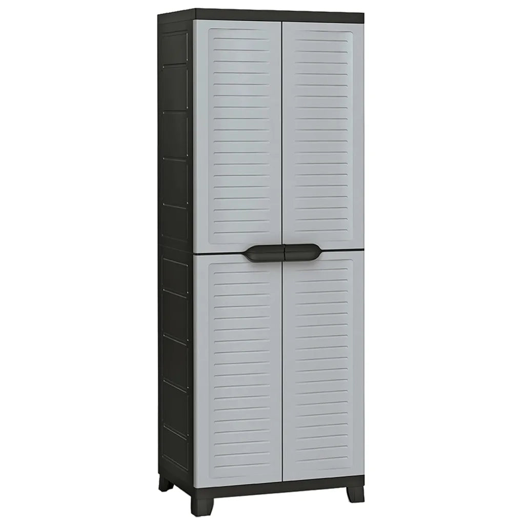 Mobile contenitore compatto 65 x 45 x 181 cm con ripiani regolabili design moderno plastica grigia 02_0046950