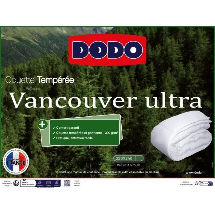 Piumino DODO Vancouver temperato - 220 x 240 cm - Bianco