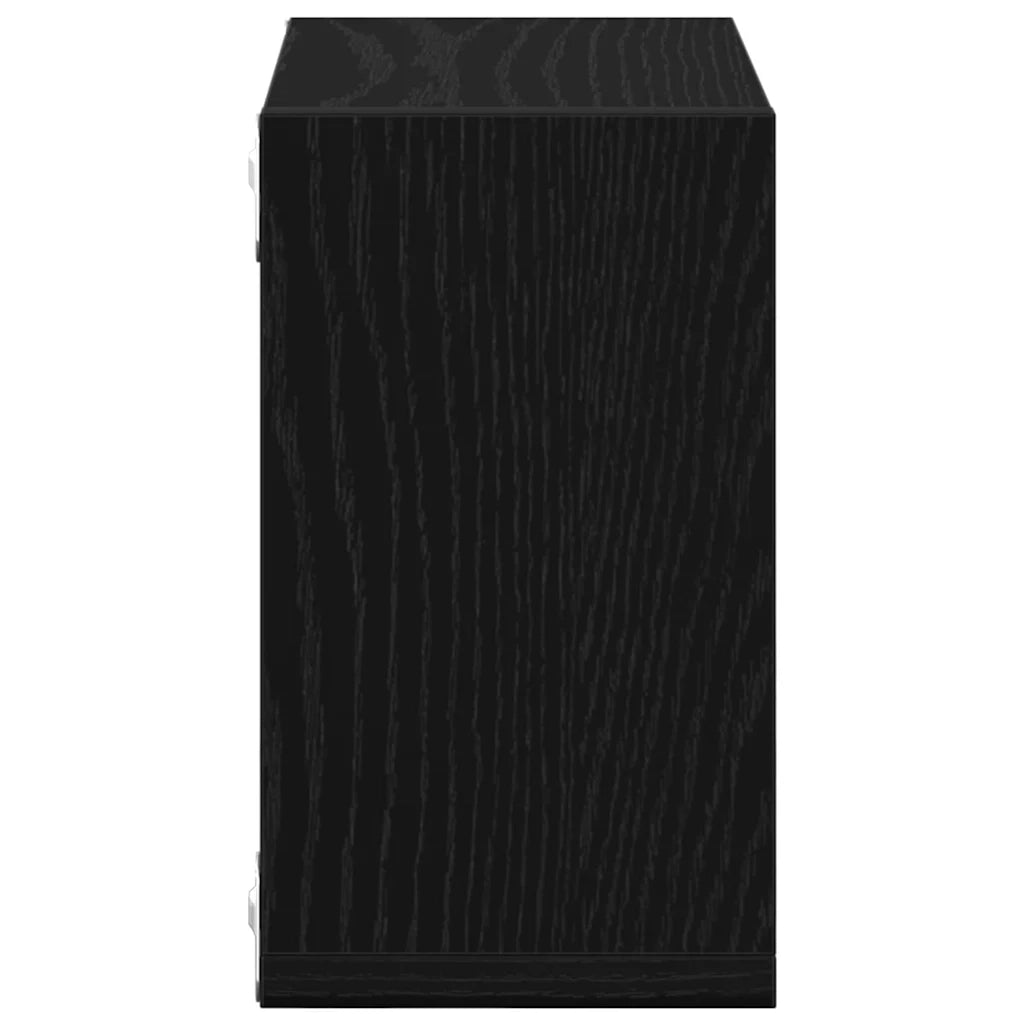 2 pz Scaffali da Parete | Mensola sospesa Rovere Nero Legno multistrato