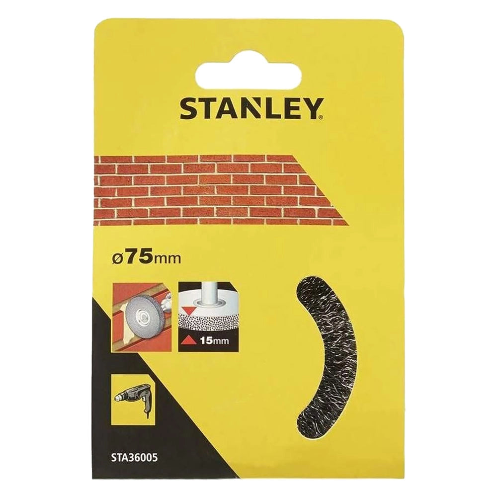 SPAZZOLA CIRCOLARE CON GAMBO Ø mm  75 - spessore fili 15 mm  - STANLEY