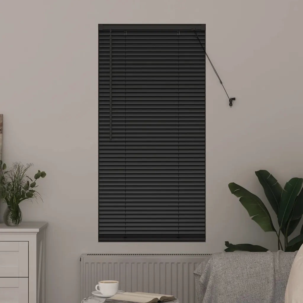 Tendaggi a Veneziana | Tenda a lamelle Nero 175 x 55 cm Alluminio