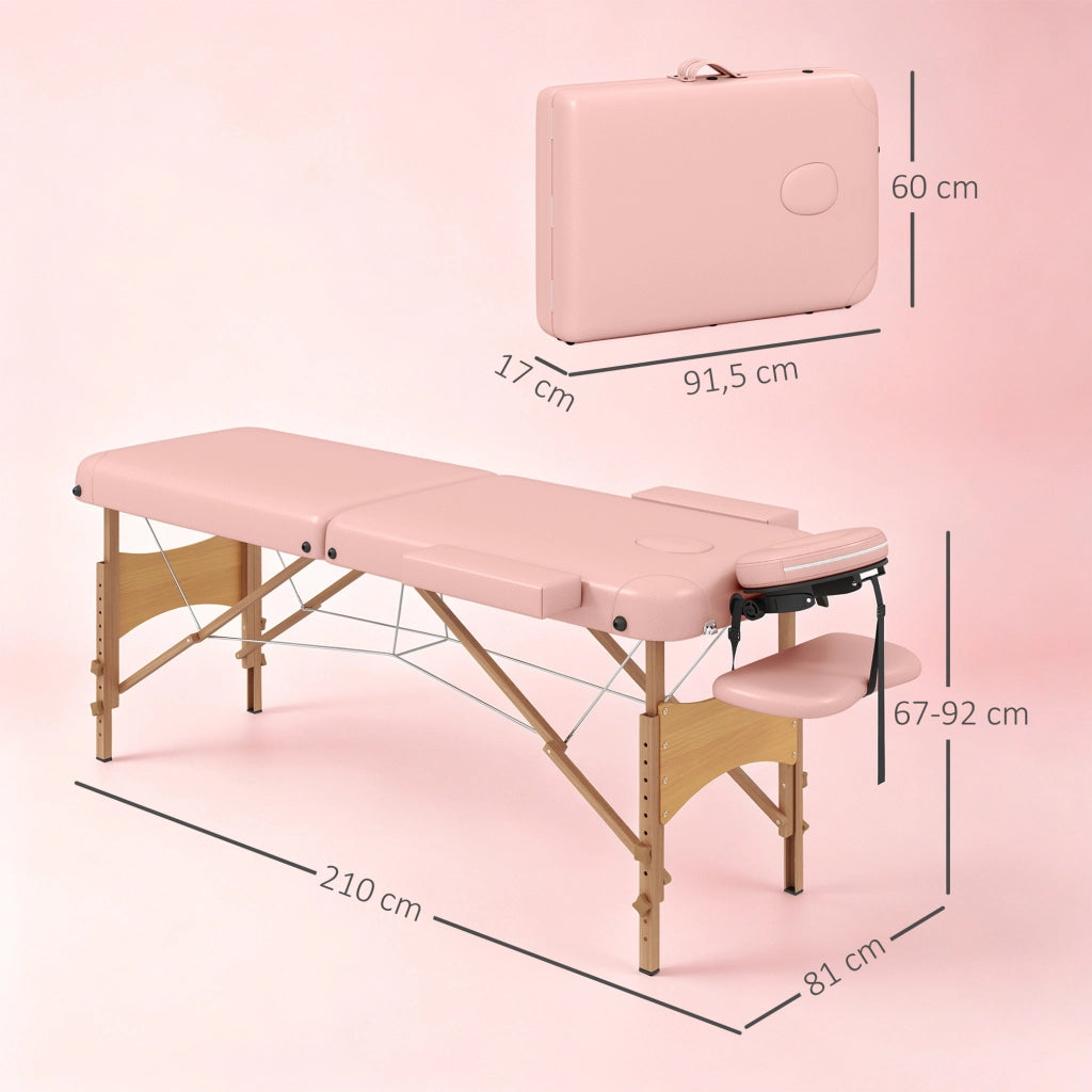 Poltrona Massaggiante Pieghevole con Regolazione Altezza e Schienale Regolabile ¨C Zephmum ¨C 81x67x92-210 cm Rosa