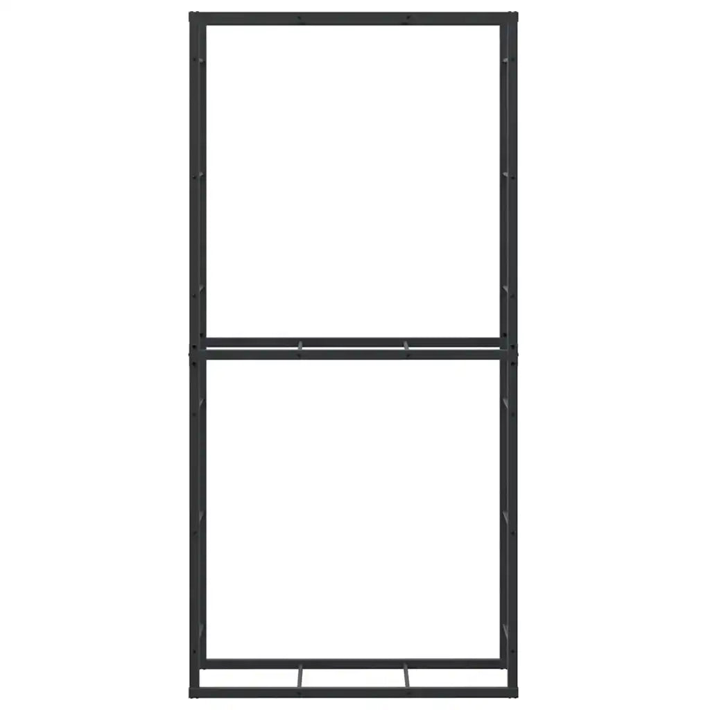 Rastrelliera per Legna da Ardere Nera 100x30x209 cm in Acciaio 4018469
