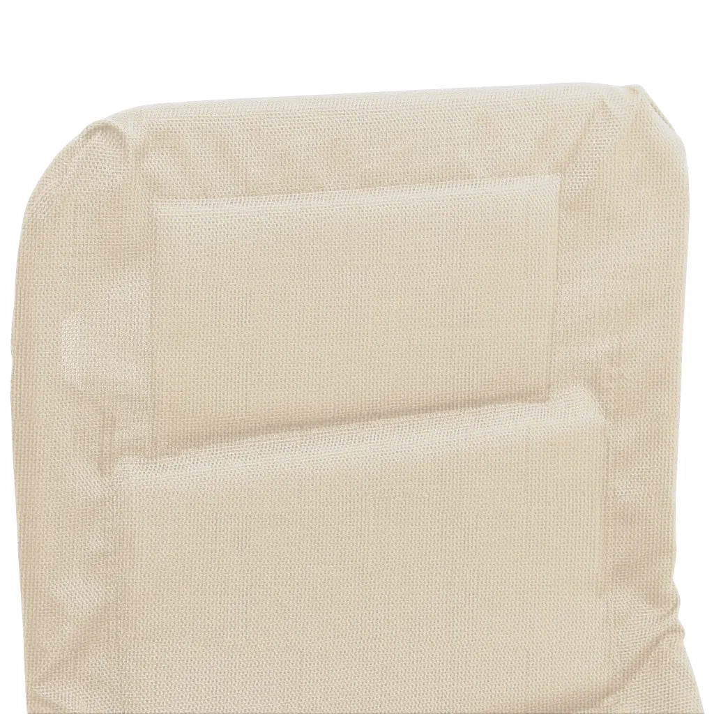 Sedie Pieghevoli 2pz Crema Textilene Acciaio Verniciato Polvere 360173