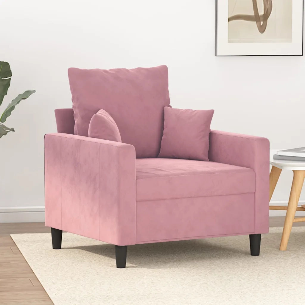 Divano Sedia-Poltrona Rosa 60 cm Velluto 542236