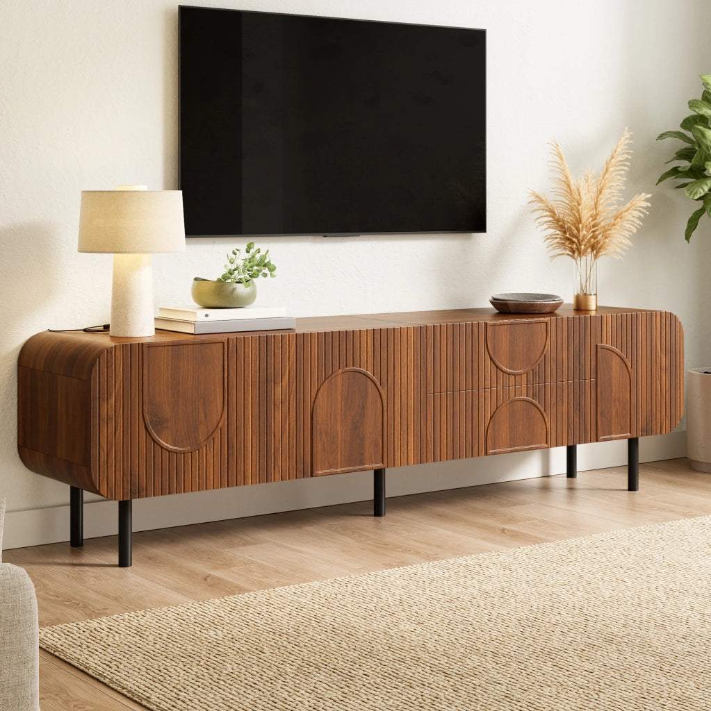 Mobile TV 180x40x47,5 cm noce MDF con 3 ante e 2 cassetti