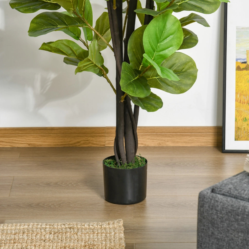 Ficus Artificiale per Interni ed Esterni, Pianta Artificiale Realistica con 78 Foglie, 130cm