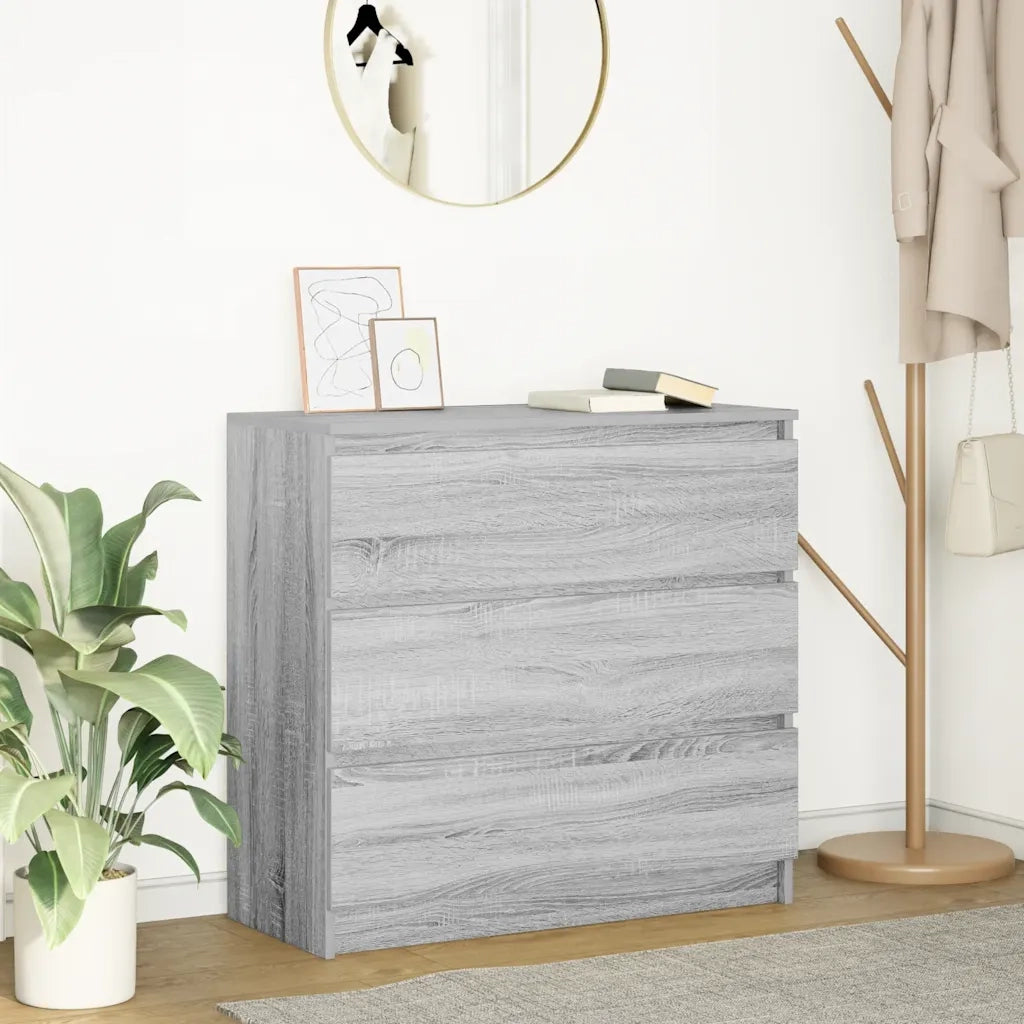 Credenza Grigio Sonoma 80x35x76 cm in Legno Multistrato 861738
