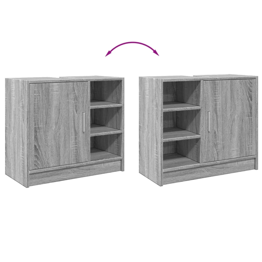 Mobile Lavabo Grigio Sonoma 63x29x55 cm in Legno Multistrato 848134