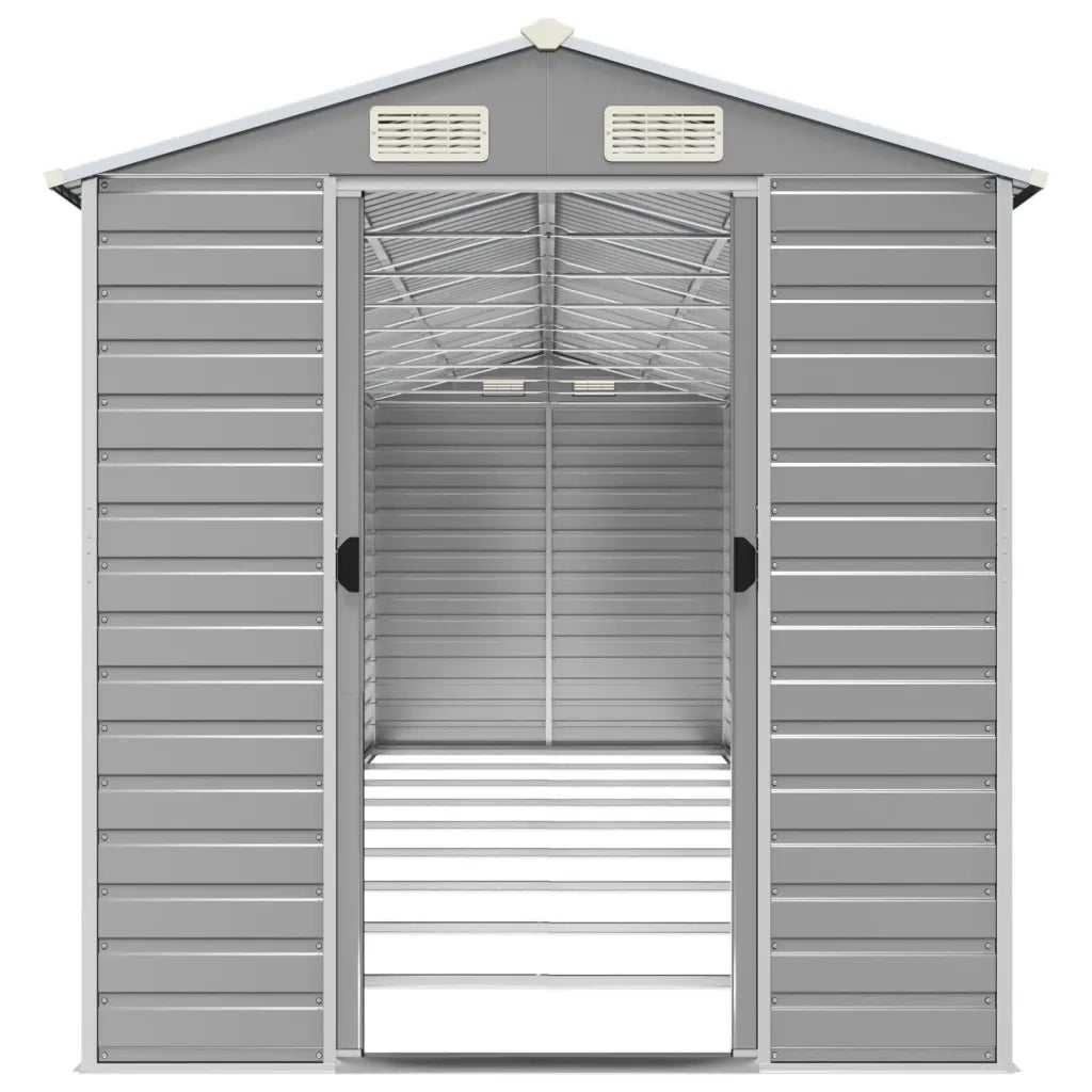 Casetta da giardino grigio chiaro 191x810x198 cm in acciaio zincato 3188250