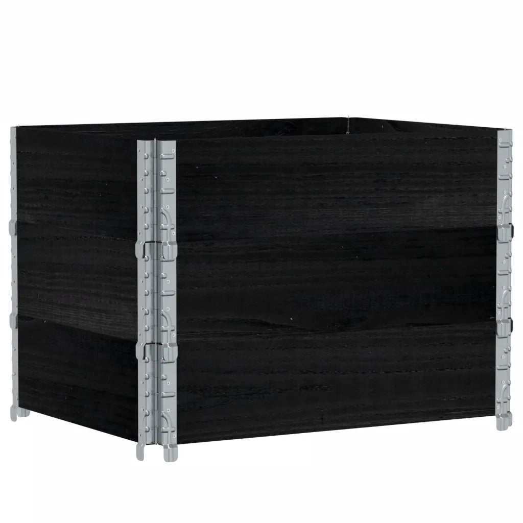 Fioriera da Giardino Nera 80x60 cm in Legno Massello di Pino 3295420