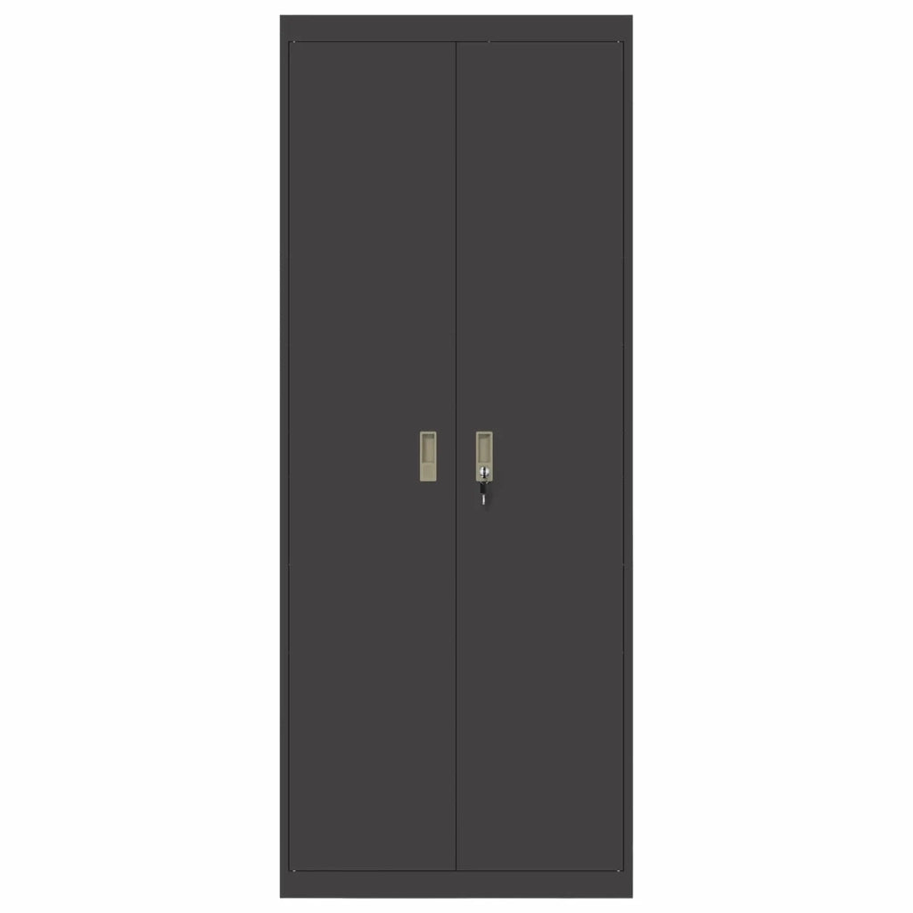 Armadio Nero 80 x 40 x 200 cm Acciaio