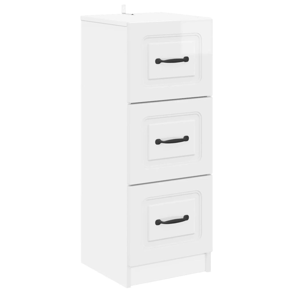 Mobile con Cassetti Bianco Lucido 33 x 34,5 x 87 cm