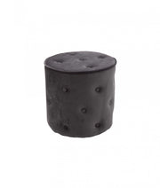 1 pouff in velluto grigio con bottoni  misure l.40 h.40 p.40