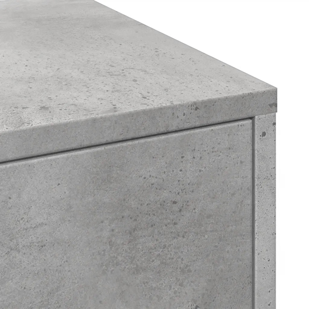 Armadietto da Bagno Stretto con Ruote Grigio Cemento Truciolato 855280