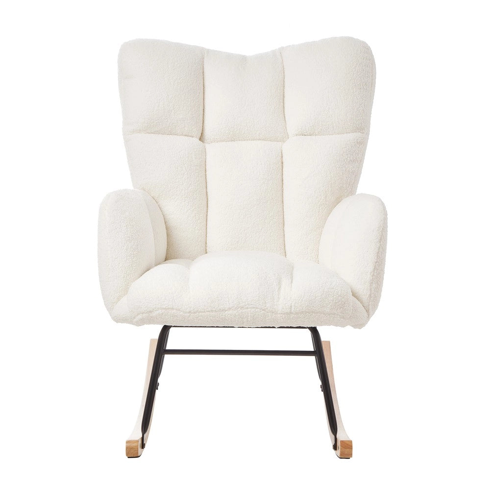 Poltrona a Dondolo ¨C Xylo ¨C Legno e Metallo, Design Scandinavo, 69x89x101 cm