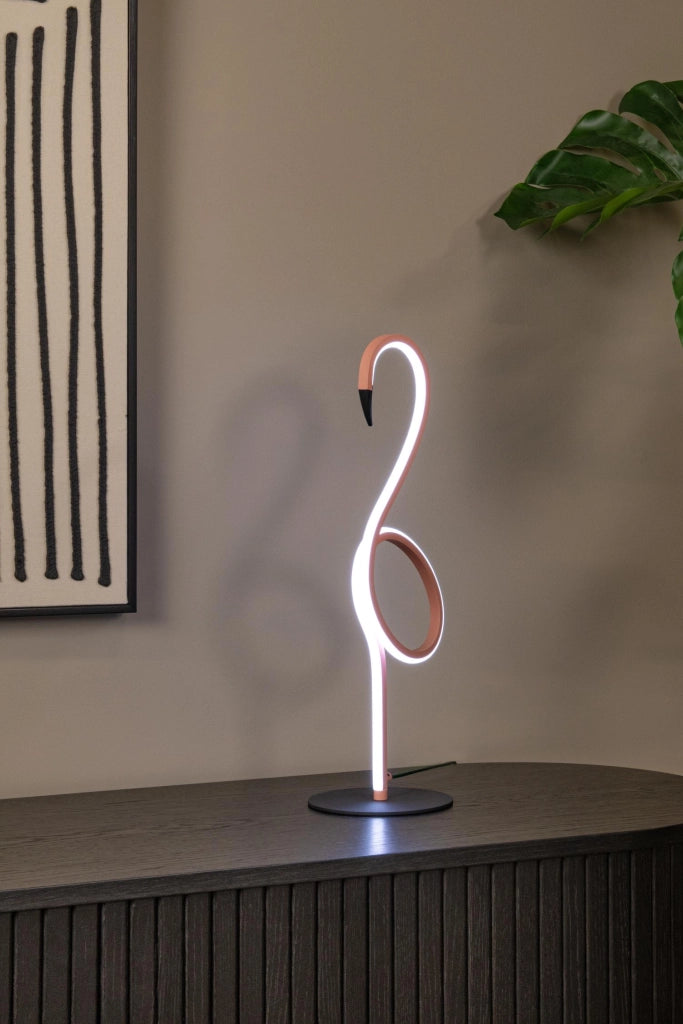 Lampada da tavolo Flamingo LED RGB rosa nero Lucide