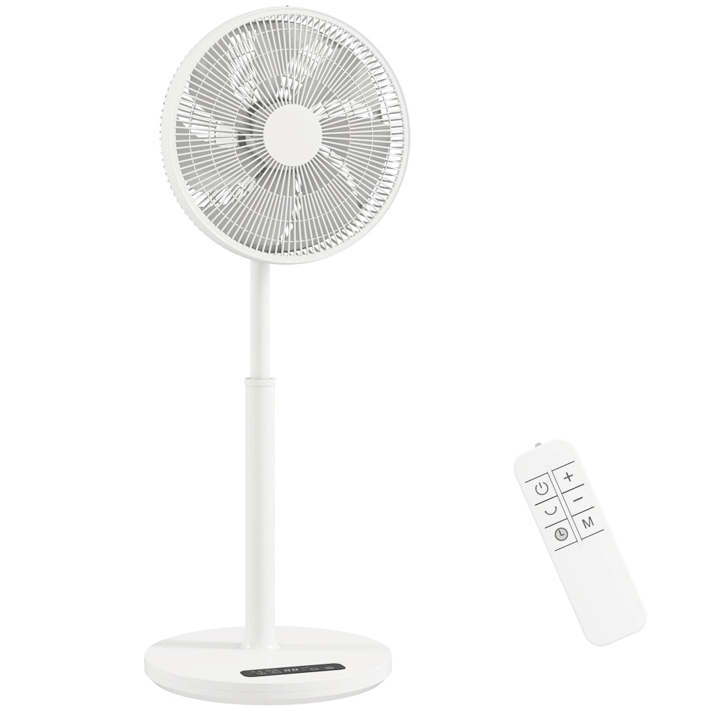 Ventilatore da terra con telecomando e 12 velocit¨¤ ¨C zephmum ¨C Bianco altezza regolabile