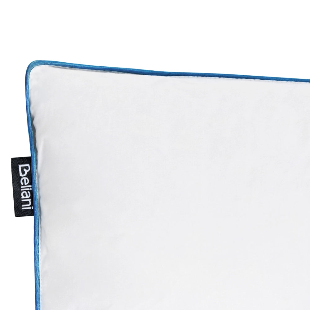 Cuscino alto da letto Rivestimento in cotone premium Imbottitura in piuma e piumino Bianco 80 x 80 cm premium