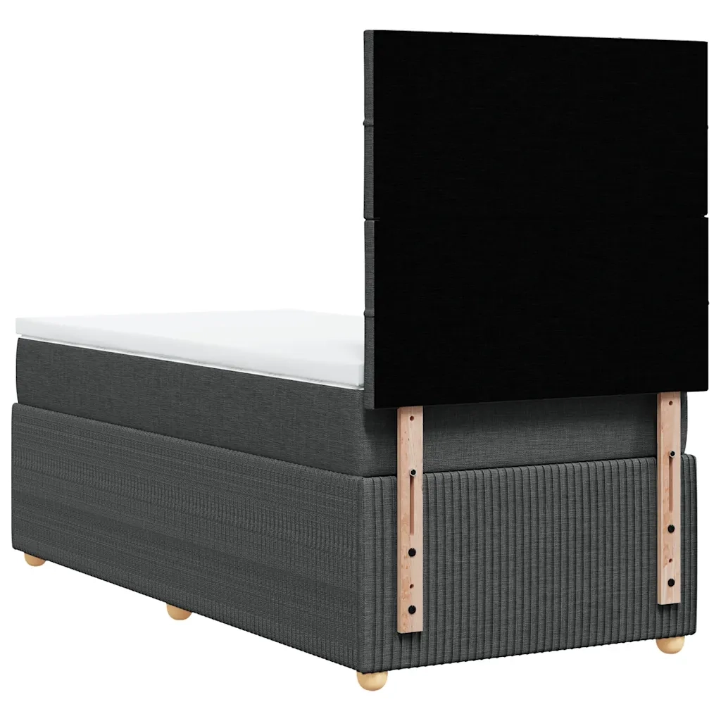 Giroletto a Molle con Materasso Grigio Scuro 100x200 cm Tessuto 3294268