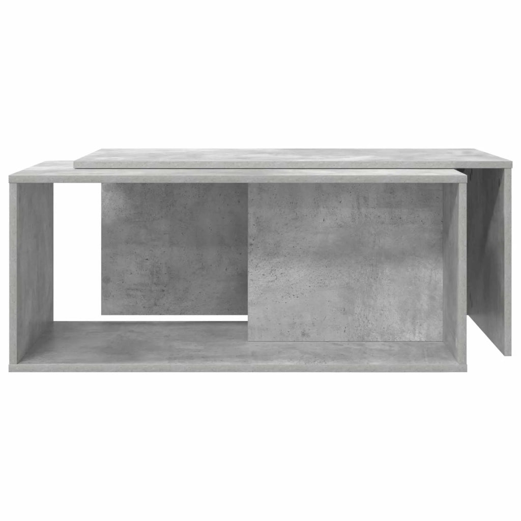 Set di Tavolini da Caffè 2 pcs Grigio cemento Legno multistrato
