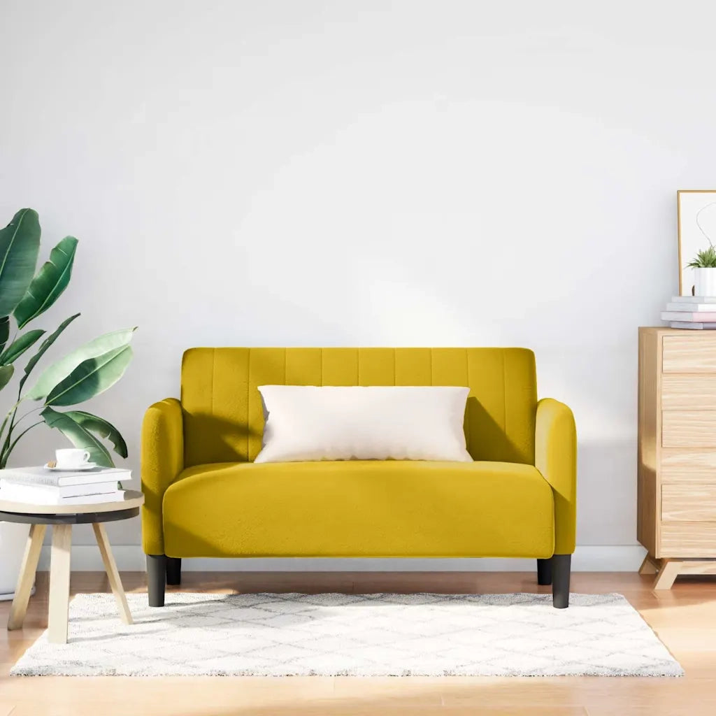 Divano Divanetto-Sofa Giallo 109 cm in Velluto