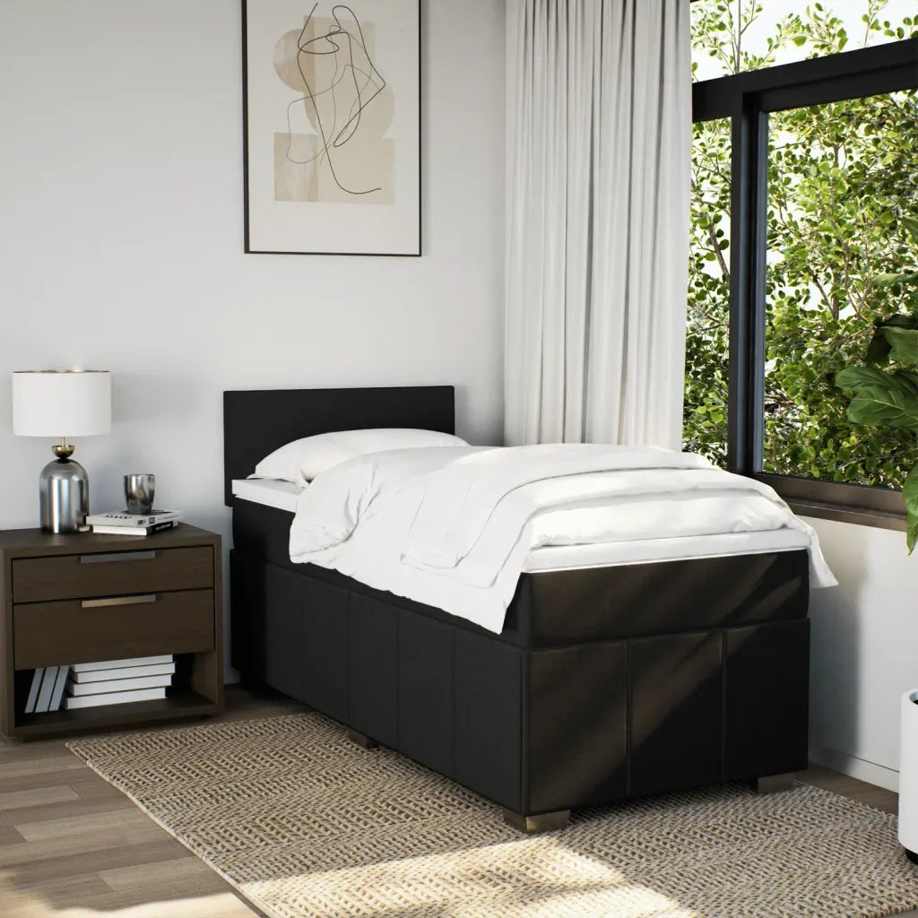 Giroletto a Molle con Materasso Nero 90x190 cm in Tessuto 3286918