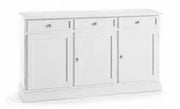 Credenza madia buffet in legno Shabby chic 3 ante mod Martini bianca