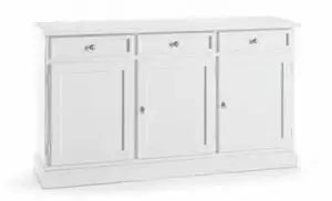 Credenza madia buffet in legno Shabby chic 3 ante mod Martini bianca