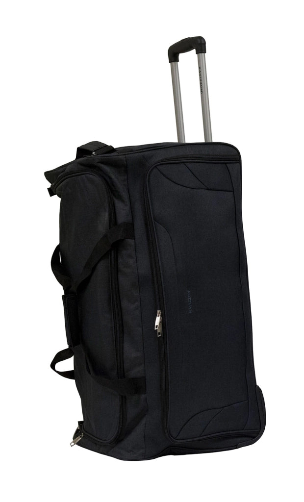 Borsone Trolley Grande Ultraleggero con Ruote in Poliestere Ravizzoni Bacco Nero