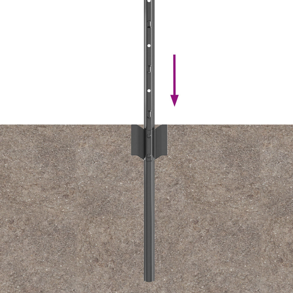 Pali per recinzioni 22 pcs U-Channel Grigio 100 cm Acciaio