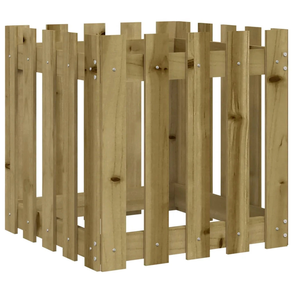 Fioriera Giardino a Recinzione 50x50x50Pino Massello Impregnato 832456