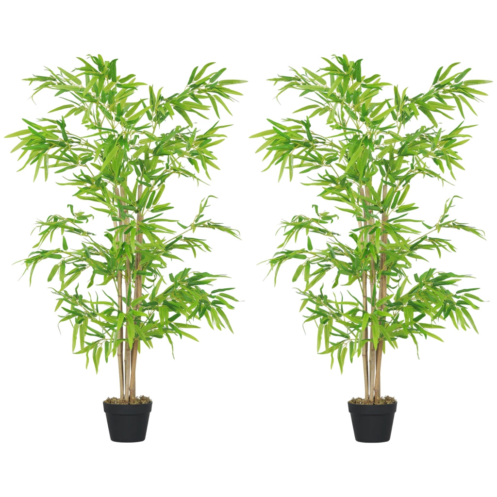 Piante di Bamb¨´ Artificiali Set 2 Pezzi ¨C Xylo ¨C Altezza 150cm Foglie Realistiche Vaso Incluso Nero Verde