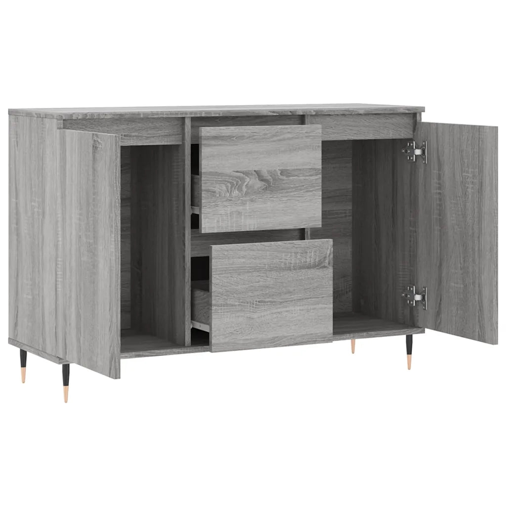 vidaXL Credenza Grigio Sonoma 101,5x35x70 cm in Legno Multistrato