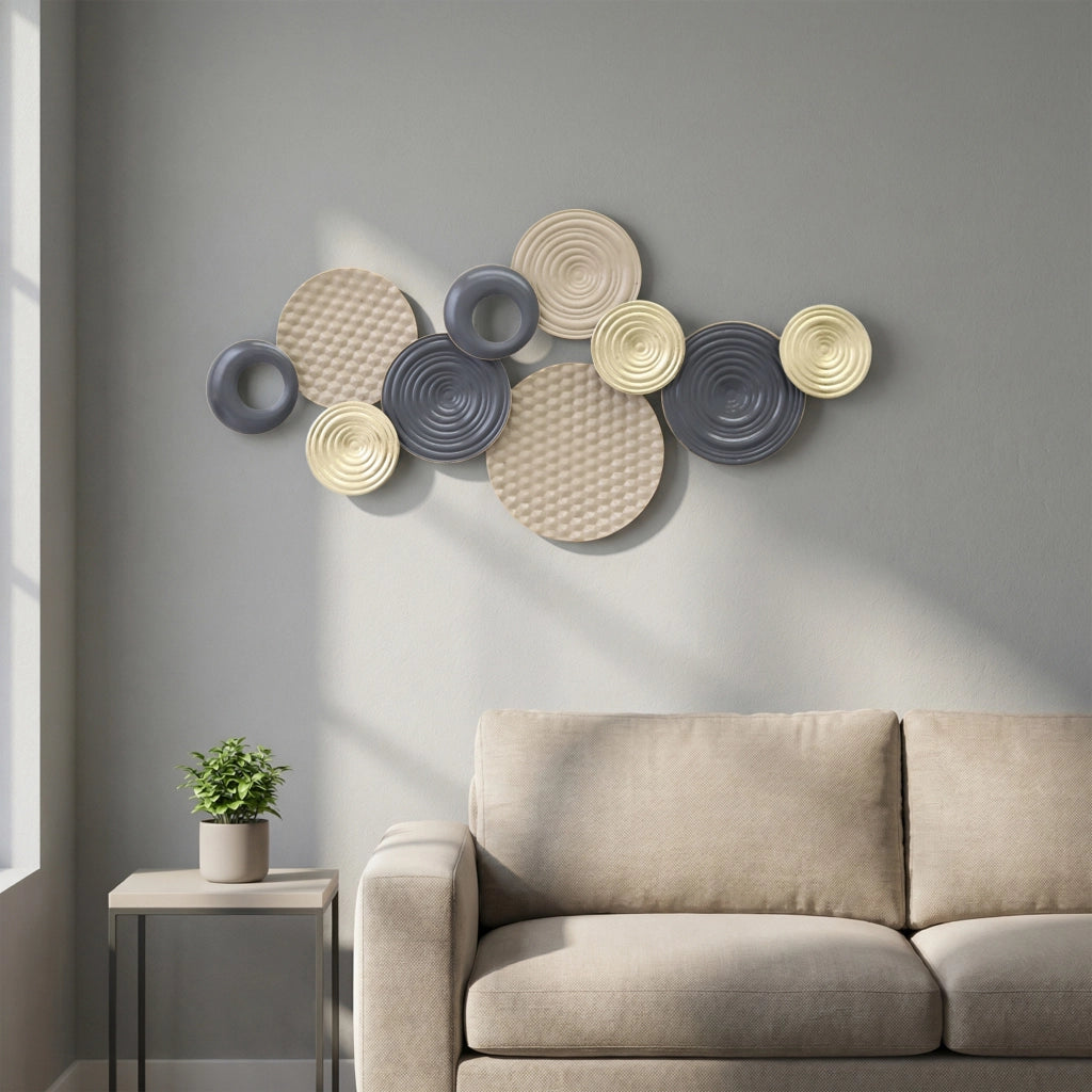 Decorazione murale in metallo ¨C zephmum ¨C kaki e nero 100x50 cm