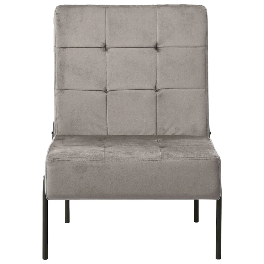 Poltrona Relax-Poltroncina 65x79x87 cm Grigio Chiaro in Velluto