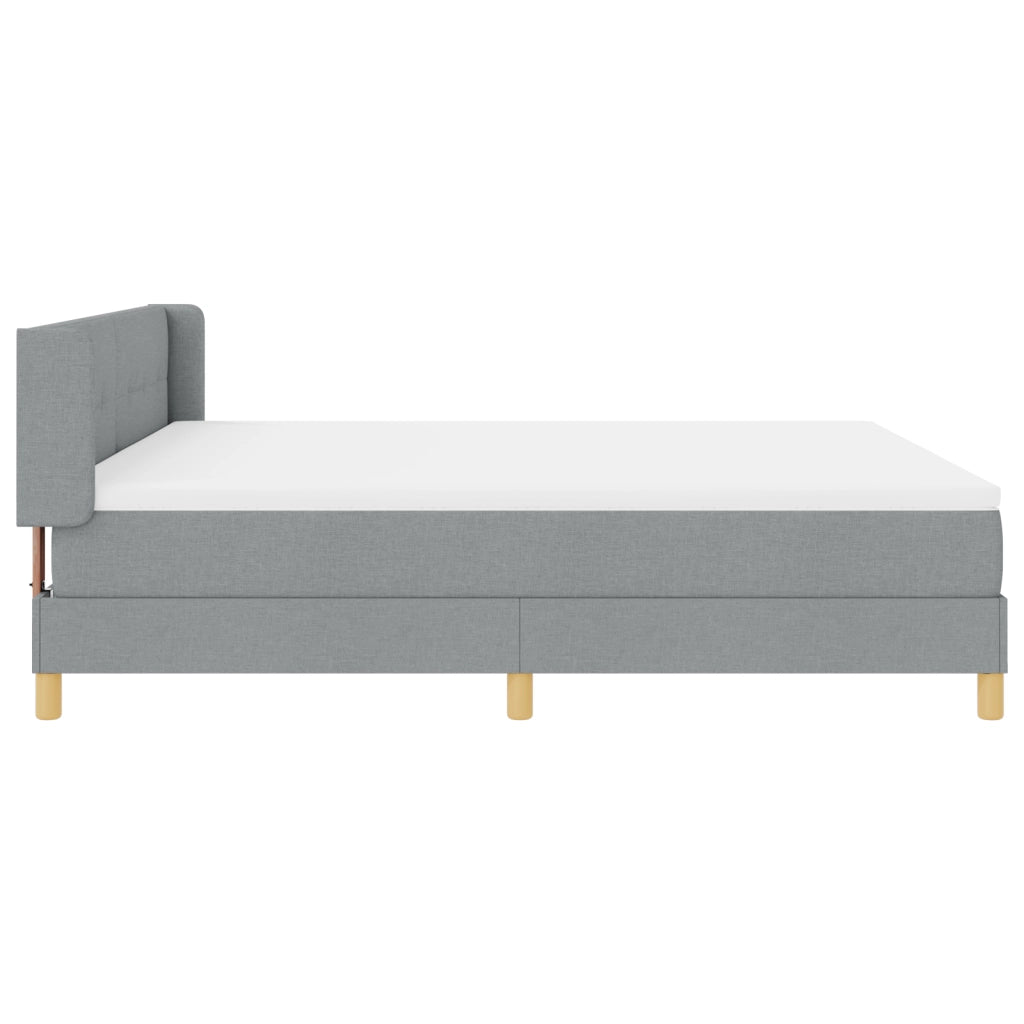 Letto con Rete a Molle con Materasso Grigio Chiaro 180x200 cm Tessuto