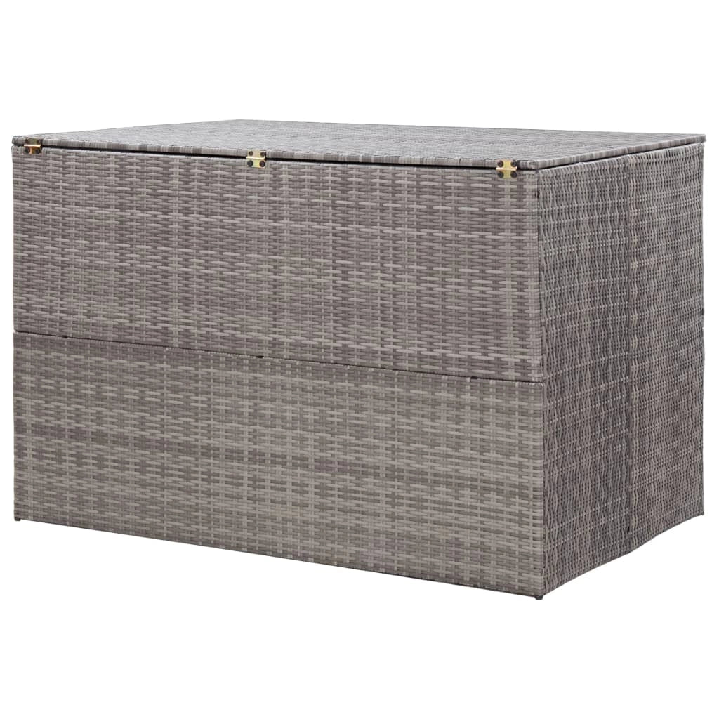 Contenitore/box da giardino grigio 150 x 100 x 100 cm resina intrecciata 02_0013085