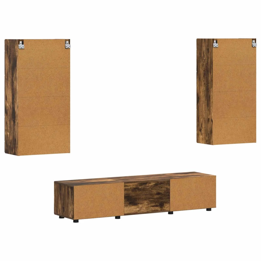 Set mobile TV FLORIN 3 pcs Rovere fumé Legno multistrato 3397929