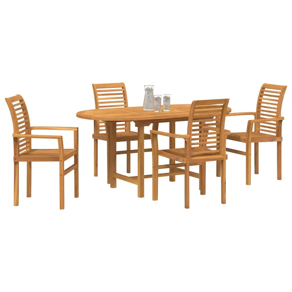 Set da Pranzo per Giardino 5 pcs Marrone Legno di teak solido 3383946