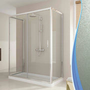 Box Doccia 3 Lati 70x110x70 cm 1 Anta Scorrevole in Cristallo Opaco 6mm H198 Fosterberg Viborg Trio