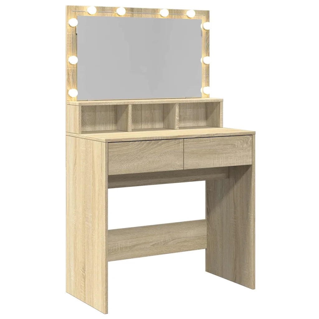 Toeletta con LED Rovere Sonoma 80x41x134,5 cm