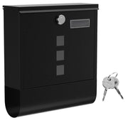 Cassetta postale da muro con serratura con coperchio finestrelle porta nome porta giornali facile da installare nero 12_0001641