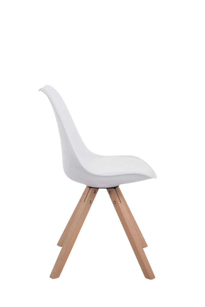 Set di 4 sedie Toulouse in similpelle Square bianco,natura