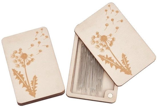 Organizzatore per spilli in legno - 2 pezzi - 65 mm x 90 mm x 11 mm - Materiali ecologici - Stampa fiore - Tavolo per spilli