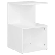 Comodino-Tavolino da notte Bianco 35x35x55 cm in Legno Multistrato