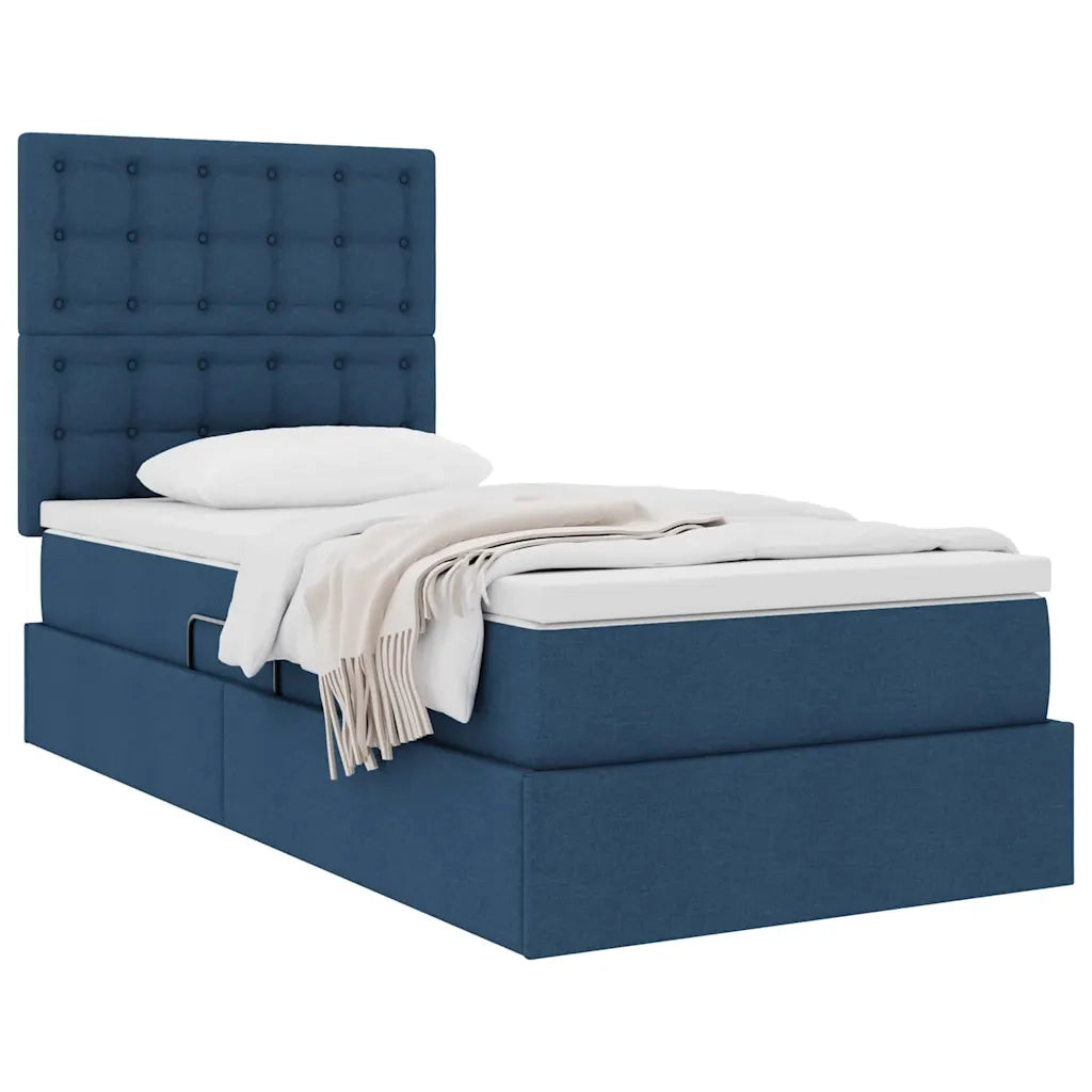 Letto con contenitore e materasso Blu 90 x 200 cm Poliestere 3371885