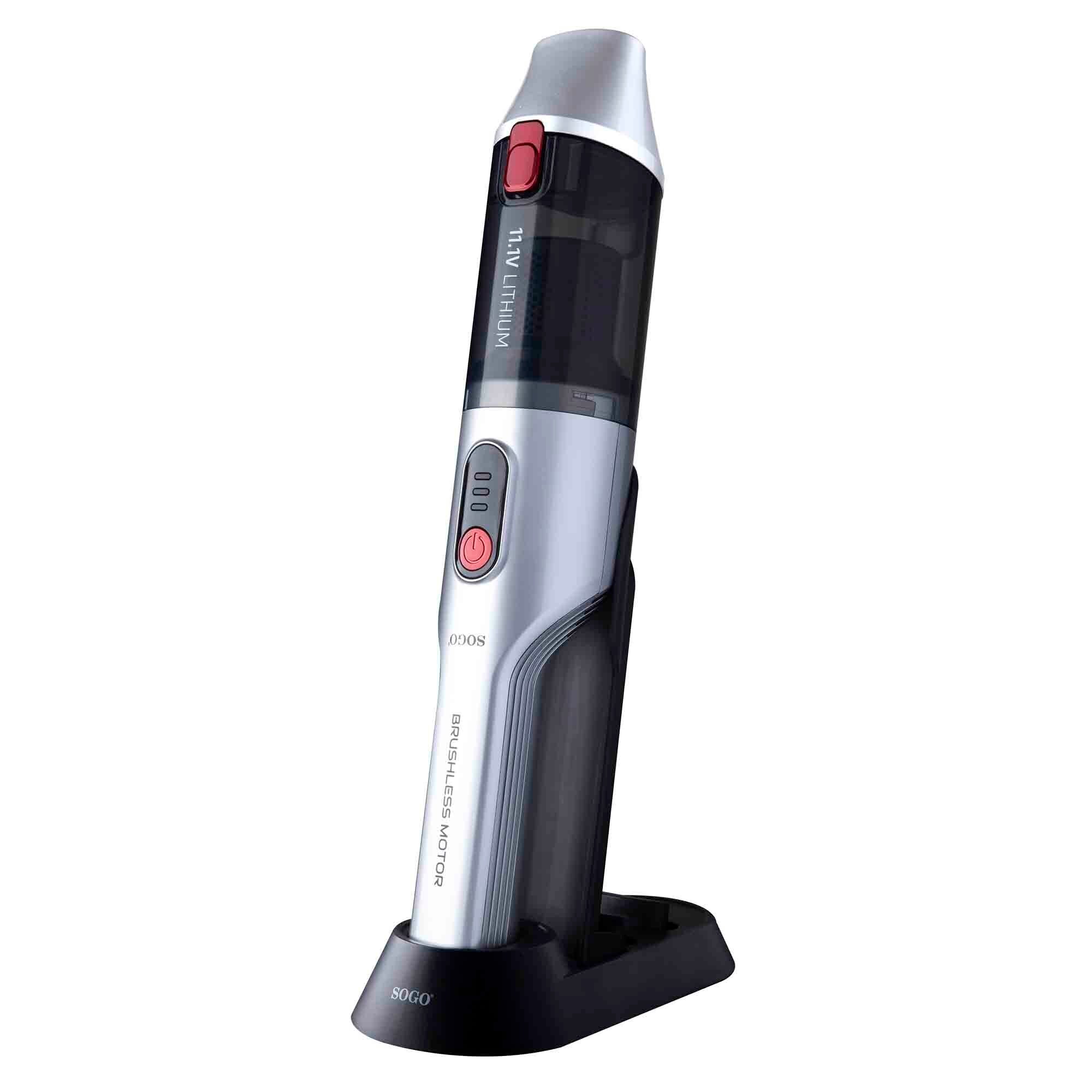 SOGO Aspirapolvere Portatile Senza Fili – Mini Vacuum Turbo 90W, Potente, Ricaricabile, con Base di Ricarica e Accessori